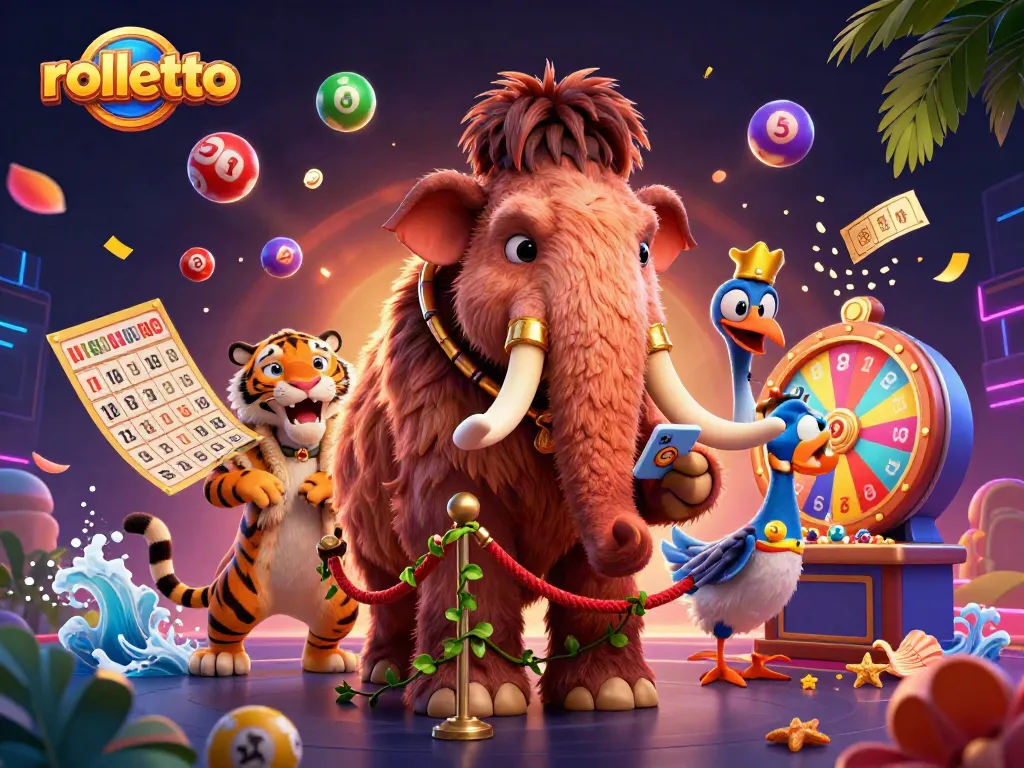 Experience rolletto with vibrant colors and lively characters at this dynamic casino scene.