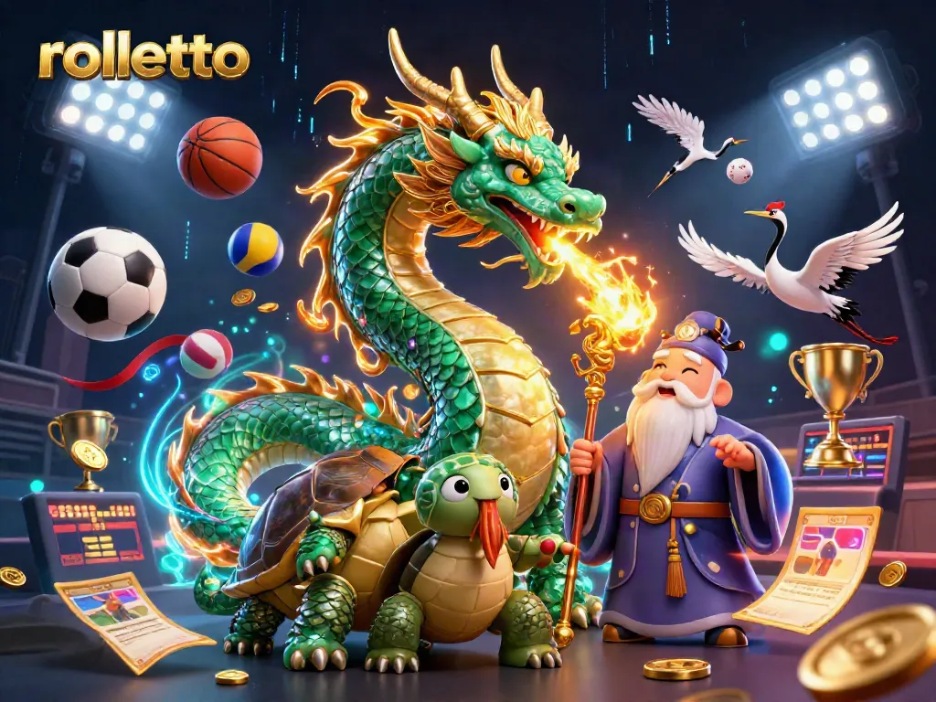Win big at Rolletto with a dynamic illustration showcasing vibrant gaming elements.