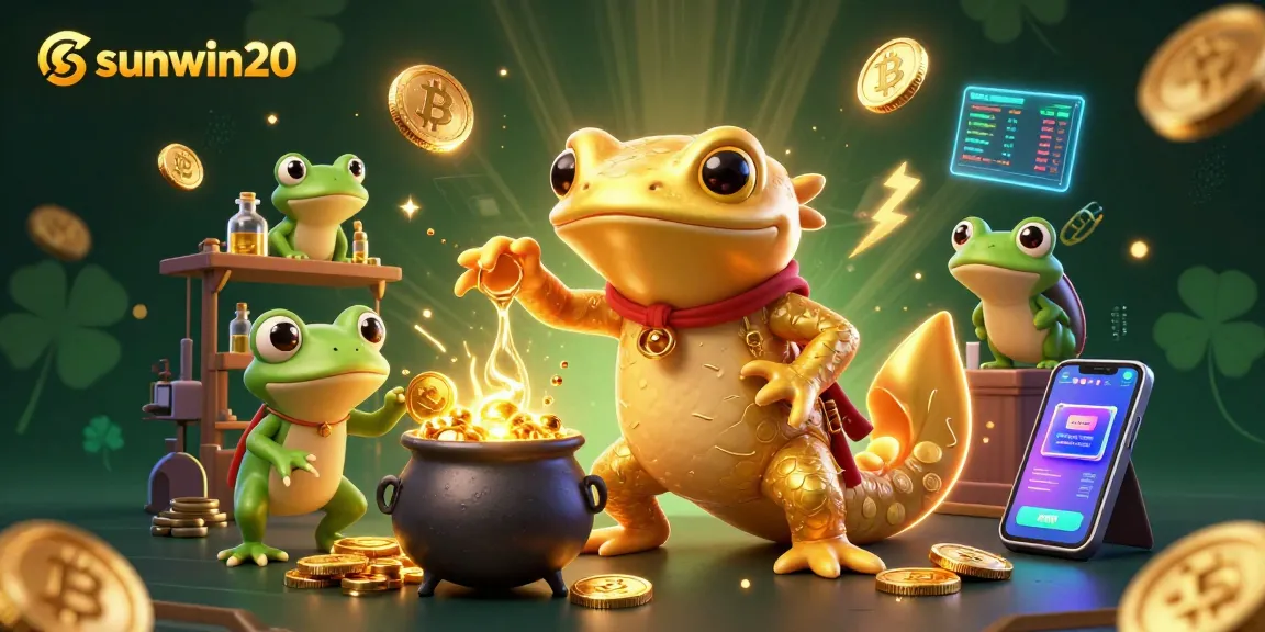 Experience exciting wins with sunwin20 while engaging with golden coins and vibrant gambling elements.
